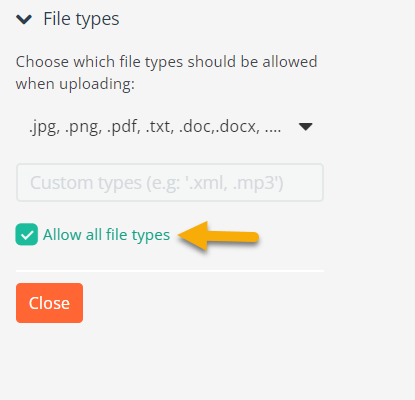 File types - step 1 File types - step 1
