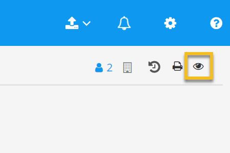 Eye icon in Inspera